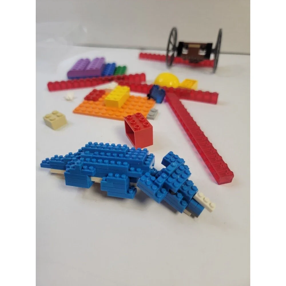 LEGO Mixed Parts Lot Bricks Plates Cannon Wheels Crocodile Build Vintage Pieces